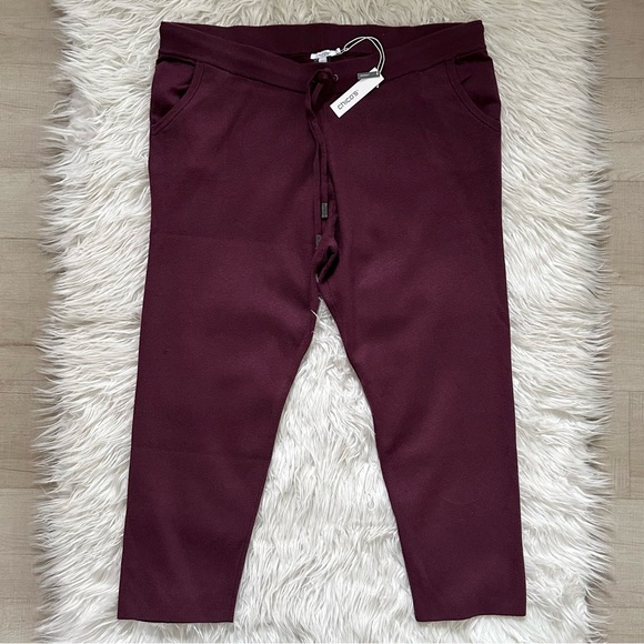 CHICO’S NWT XXL / 4 Cashmere Blend Zenergy Luxe Ankle Pants • Deep Merlot - Picture 2 of 9